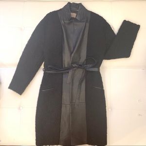 SPACE Wool Leather Coat Sz 42